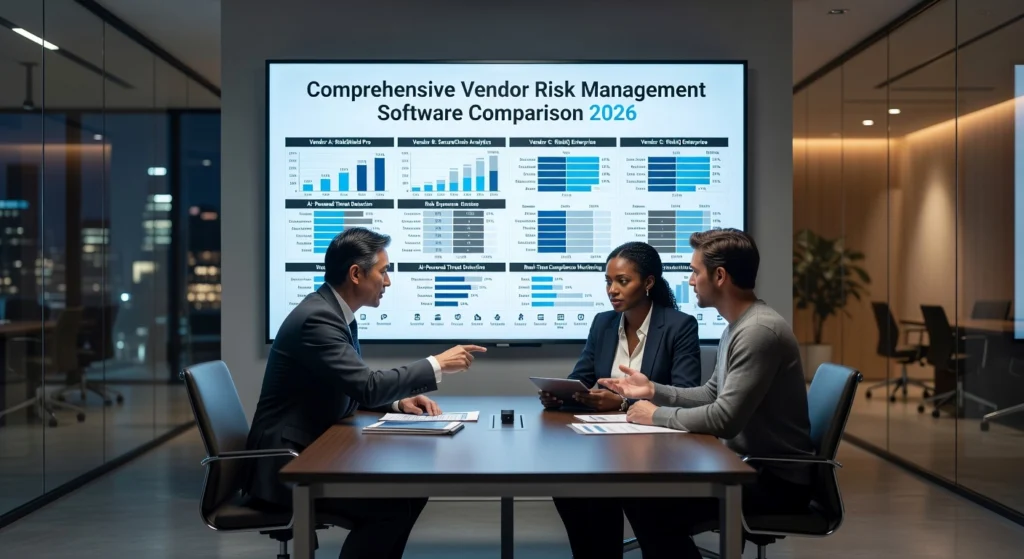 Professional header image for comparison analysis: Comprehensive Vendor Risk Management Software Comparison ...
