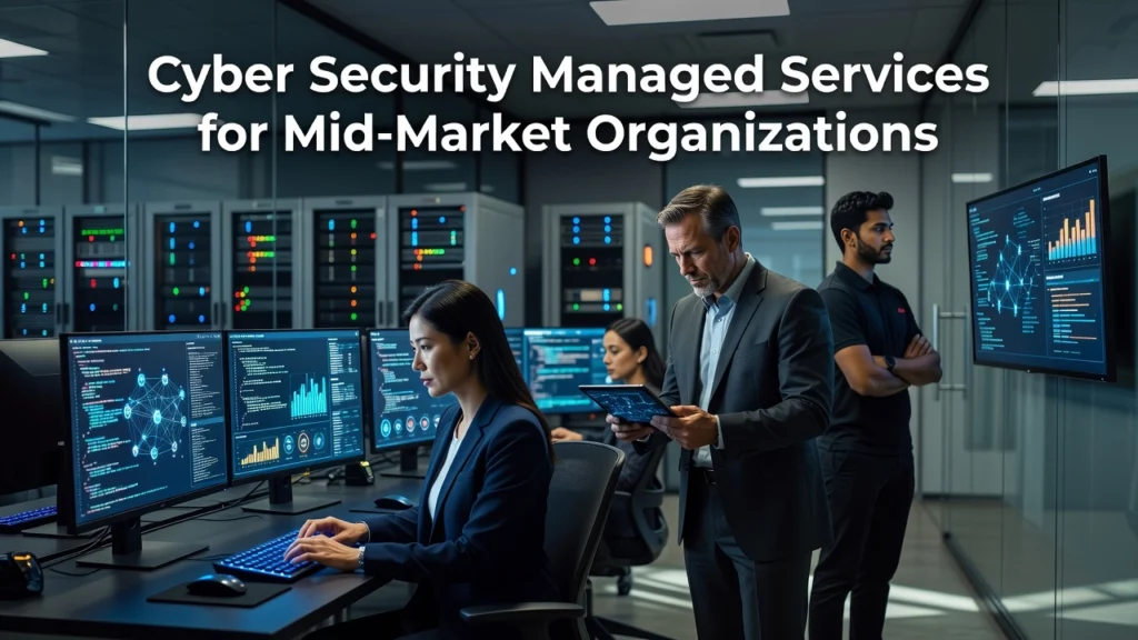 Professional header image for industry analysis: Cyber Security Managed Services for Mid-Market Organizations