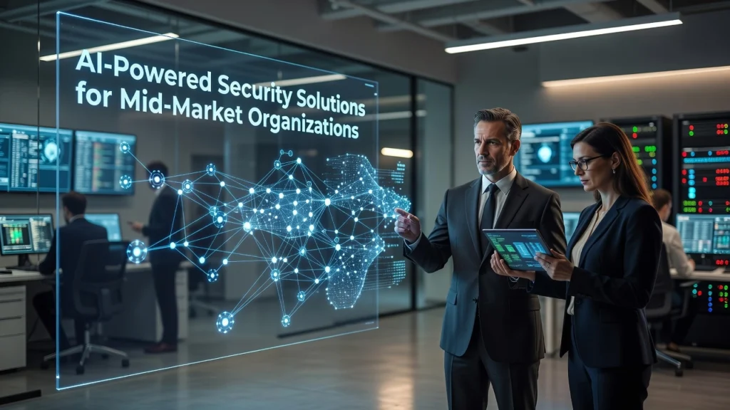 Professional header image for industry analysis: AI-Powered Security Solutions for Mid-Market Organizations