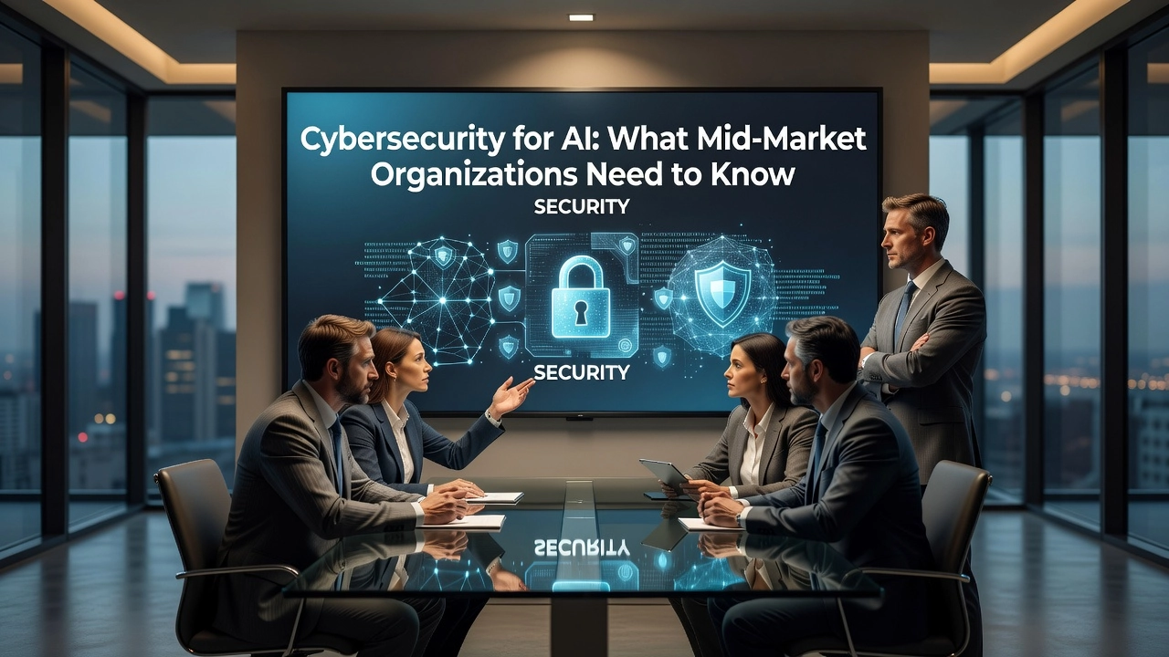 Cybersecurity for AI: What Mid-Market Organizations Need to Know Professional header image for industry analysis: Cybersecurity for AI: What Mid-Market Organizations Need ...