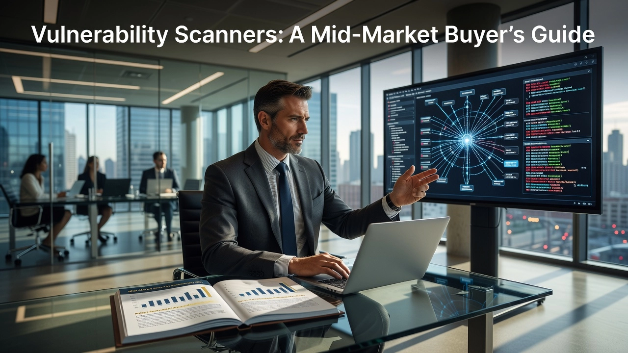Vulnerability Scanners: A Mid-Market Buyer's Guide Professional header image for industry analysis: Vulnerability Scanners: A Mid-Market Buyer's Guide